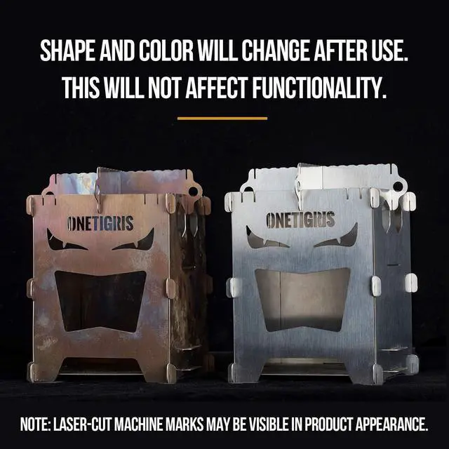 Alt view image 6 of 7 - OneTigris Camping Backpacking Stove Portable Foldable Burning Wood Stove for Outdoor Hiking Picnic BBQ,Stainless Steel (Medium)