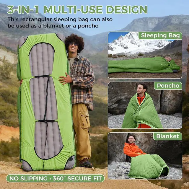 Alt view image 3 of 7 - ATEPA Down Sleeping Bag for Adults, Recycled Ultralight 35°F 40°F 45°F 50°F 650FP / 700FP 3 Season Compact Sleeping Bags with Compression Sack for Backpacking Camping Hiking, Can Be Attached to Pad