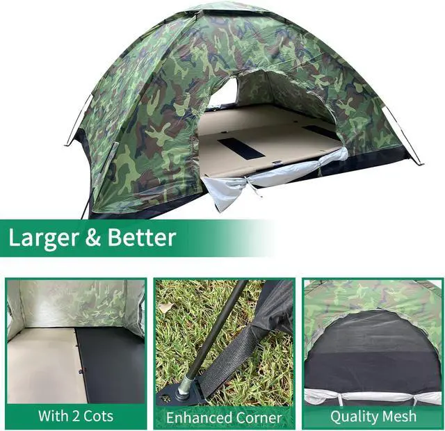 Alt view image 2 of 6 - Sutekus Camping Tent Lightweight Backpacking Tent Camouflage Outdoor Equipment for Camping Hiking Biking Trip Upgraded Large Space