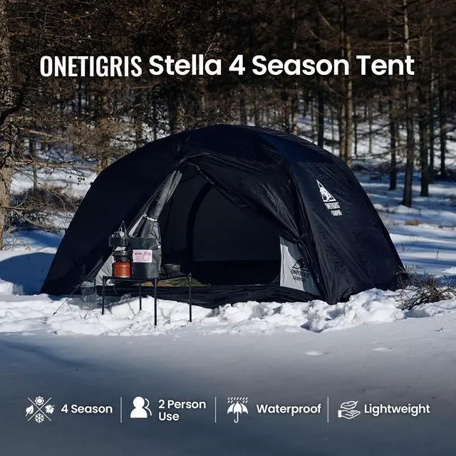 Alt view image 2 of 7 - OneTigris Stella 4 Season Camping Tent Backpacking Waterproof Lightweight Easy Setup Instant 3000mm Waterproof Rating Outdoor Hiking Tent