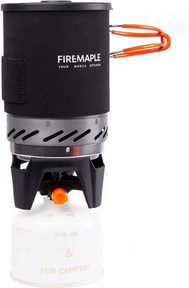 Main image of Fire-Maple Fixed Star 1 Backpacking and Camping Stove System, Black 18oz | 30% Faster Boil with HX Base, Piezo Ignition, Safe & Durable, All-in-One Pot, Compatible with Most Canisters, Portable