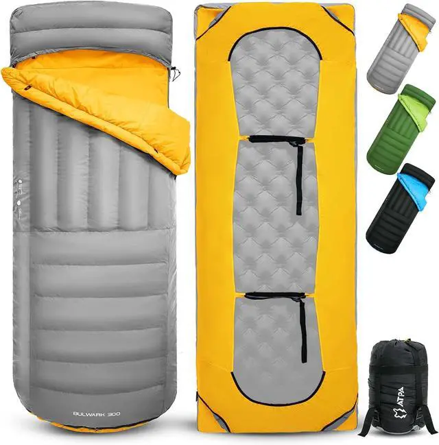 Main image of ATEPA Down Sleeping Bag for Adults, Recycled Ultralight 35°F 40°F 45°F 50°F 650FP / 700FP 3 Season Compact Sleeping Bags with Compression Sack for Backpacking Camping Hiking, Can Be Attached to Pad