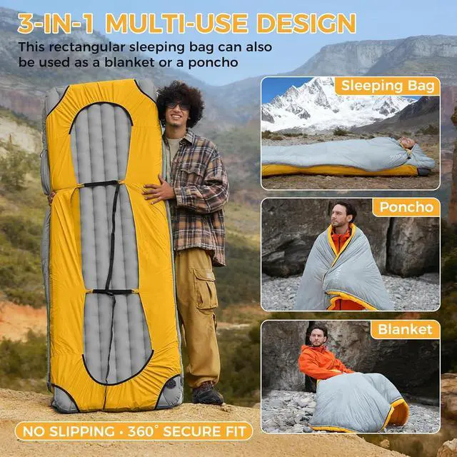 Alt view image 2 of 7 - ATEPA Down Sleeping Bag for Adults, Recycled Ultralight 35°F 40°F 45°F 50°F 650FP / 700FP 3 Season Compact Sleeping Bags with Compression Sack for Backpacking Camping Hiking, Can Be Attached to Pad