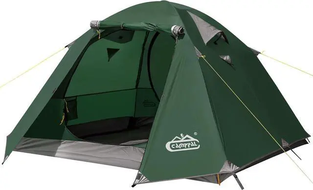 Main image of 2-3 Person Backpacking Tent with Double Door 2 Vestibule, Waterproof Windproof Lightweight Easy Set Up 3 Season 2 Man Two Person Tent for Camping, Hiking, Motorcycle, Mountaineering with UPF 50+