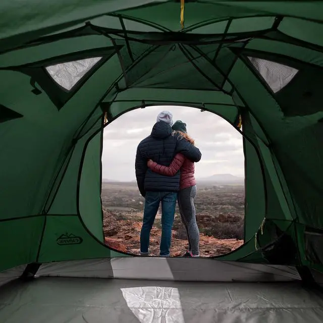 Alt view image 5 of 7 - 2-3 Person Backpacking Tent with Double Door 2 Vestibule, Waterproof Windproof Lightweight Easy Set Up 3 Season 2 Man Two Person Tent for Camping, Hiking, Motorcycle, Mountaineering with UPF 50+