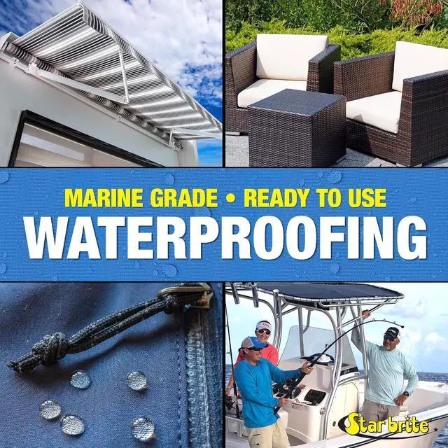 Alt view image 4 of 6 - STAR BRITE Waterproofing Spray, Waterproofer + Stain Repellent + UV Protection for Boat Covers, Car Covers, Bimini Tops, Tents, Jackets, Backpacks, Boots, Awnings, Patio Covers & More