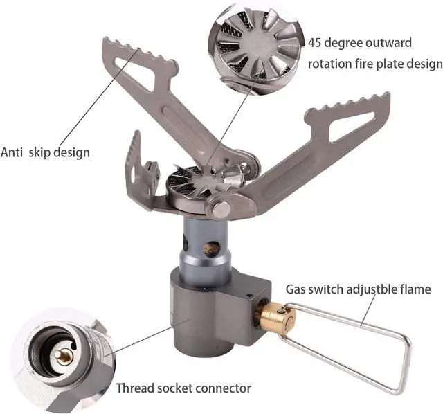 Alt view image 2 of 7 - Ultralight Backpacking Stove Portable Pocket Stove Titanium Camping Gas Burner only 26g with 1 Extra Backup O-Ring