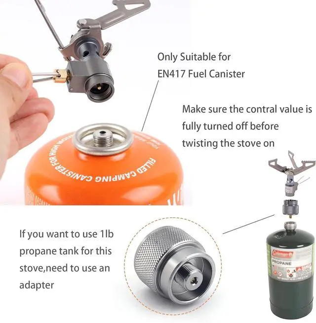 Alt view image 4 of 7 - Ultralight Backpacking Stove Portable Pocket Stove Titanium Camping Gas Burner only 26g with 1 Extra Backup O-Ring