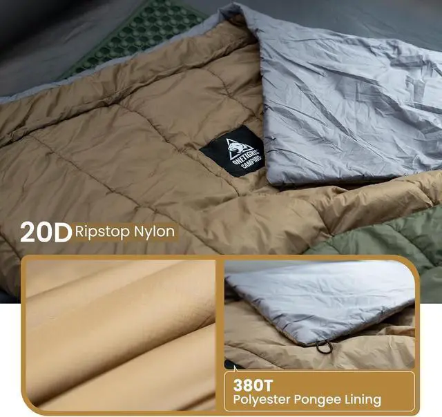 Alt view image 5 of 7 - OneTigris Featherlite Ultralight Sleeping Quilt, Weighs 35oz, Warm Hammock Topquilt 40 Degree, with Footbox, Perfect for Outback Camping, Hiking, Backpacking and Hammocks