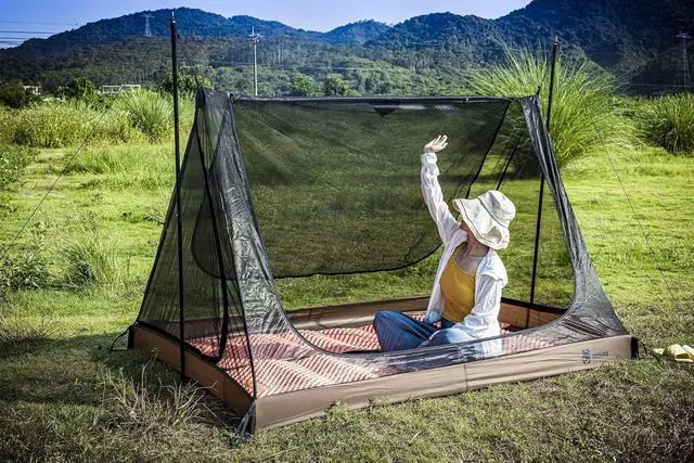 Alt view image 7 of 7 - OneTigris 2 Person Mesh Tent, 3 Openings Screen Shelter with Waterproof Bathtub Floor for Outdoors Camping Lightweight Backpacking Thru-Hiking Travel Patio