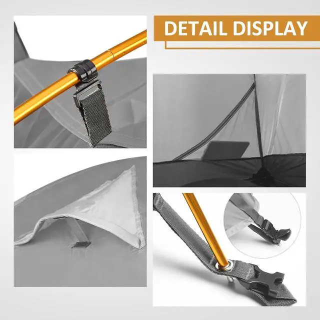 Alt view image 4 of 7 - Camping Tent 1/2 Person Tent Waterproof Two Doors Backpacking Tent Easy Setup Lightweight for Outdoor, Hiking Mountaineering Travel