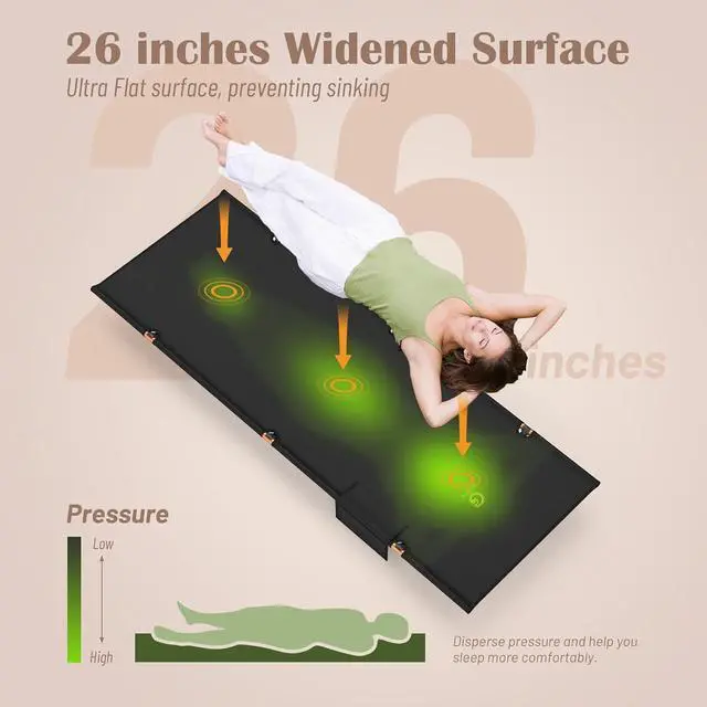 Alt view image 2 of 7 - G2 Foldable Camping Cot, Durable Travel Tent Cot, Ultralight for Backpacking, Summer Hiking, Mountaineering, Max Loading Capacity 264lb, Easy to use for Woman & Man, Comes with Storage Bag