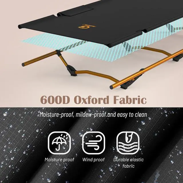 Alt view image 3 of 7 - G2 Foldable Camping Cot, Durable Travel Tent Cot, Ultralight for Backpacking, Summer Hiking, Mountaineering, Max Loading Capacity 264lb, Easy to use for Woman & Man, Comes with Storage Bag
