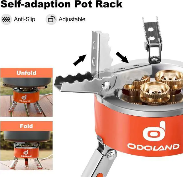 Alt view image 4 of 6 - Odoland 5000W Portable Camping Stove Lightweight Camp Stove Collapsible Backpacking Stove with EVA Box for Outdoor Camping Cooking Hiking and Picnic