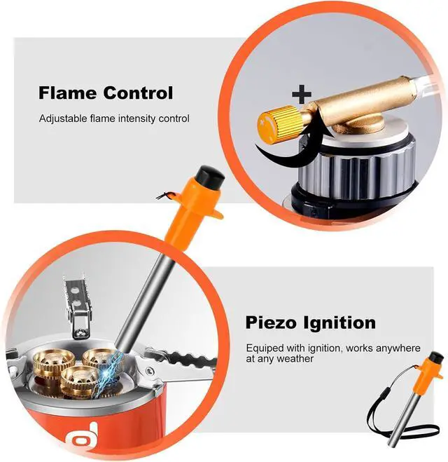 Alt view image 3 of 6 - Odoland 5000W Portable Camping Stove Lightweight Camp Stove Collapsible Backpacking Stove with EVA Box for Outdoor Camping Cooking Hiking and Picnic