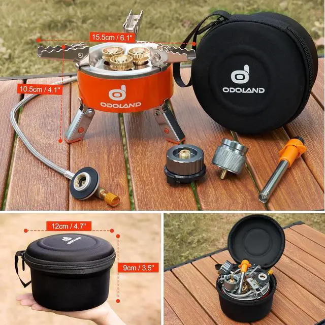 Alt view image 6 of 6 - Odoland 5000W Portable Camping Stove Lightweight Camp Stove Collapsible Backpacking Stove with EVA Box for Outdoor Camping Cooking Hiking and Picnic
