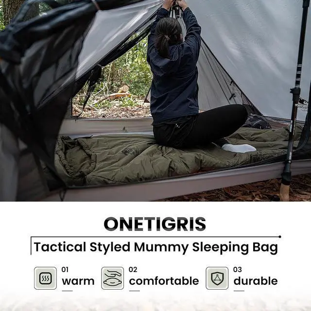 Alt view image 4 of 7 - OneTigris Bushcrafters Sleeping Bags, Mummy Sleeping Bag for Camping Hiking Backpacking, Survival Gear
