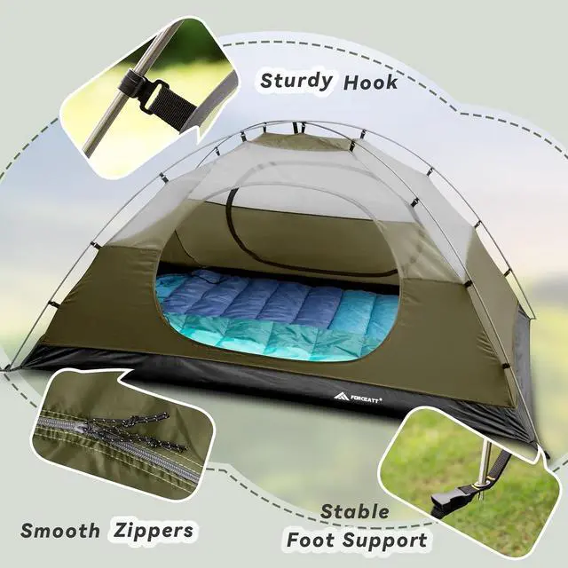 Alt view image 4 of 7 - Forceatt Camping Tent 2/3/4 Person, Professional Waterproof & Windproof Lightweight Backpacking Tent Suitable for Outdoor,Hiking,Camping, Mountaineering and Travel