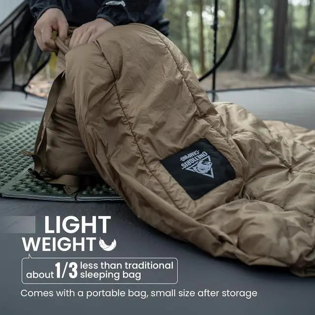 Alt view image 4 of 7 - OneTigris Featherlite Ultralight Sleeping Quilt, Weighs 35oz, Warm Hammock Topquilt 40 Degree, with Footbox, Perfect for Outback Camping, Hiking, Backpacking and Hammocks