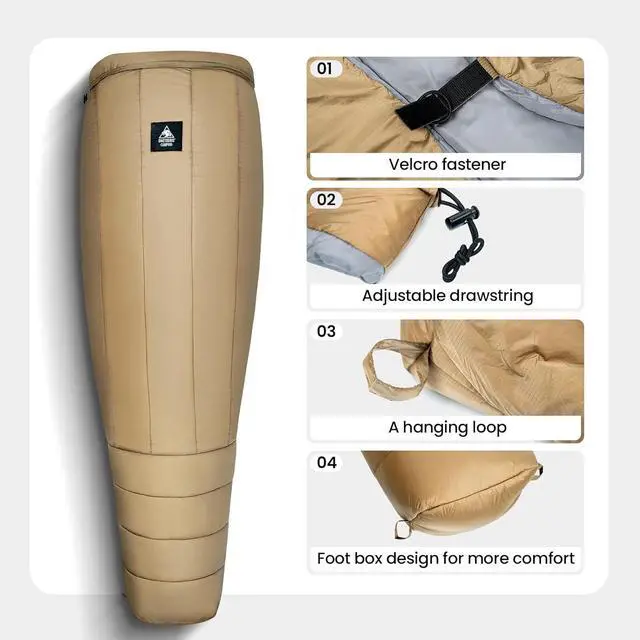 Alt view image 6 of 7 - OneTigris Featherlite Ultralight Sleeping Quilt, Weighs 35oz, Warm Hammock Topquilt 40 Degree, with Footbox, Perfect for Outback Camping, Hiking, Backpacking and Hammocks