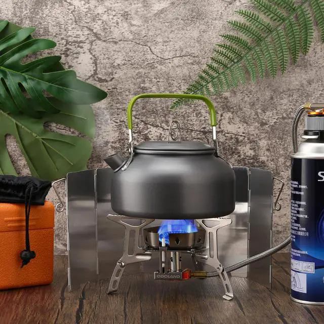 Alt view image 2 of 7 - Odoland 3500W/6800W Windproof Camp Stove Camping Gas Stove with Windscreen, Fuel Canister Adapter, Piezo Ignition for Outdoor Backpacking Hiking and Picnic