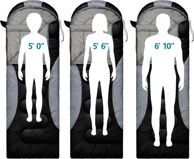 Alt view image 3 of 6 - 0 Degree Winter Sleeping Bags for Adults, Cold Weather Camping | Waterproof, Compression Sack, Anti-Snag Zipper, Draft Tube Retain Warmth, Fit for big N tall, 4 Season Backpacking, Hiking