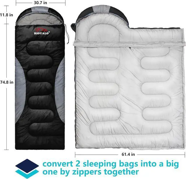 Alt view image 4 of 6 - 0 Degree Winter Sleeping Bags for Adults, Cold Weather Camping | Waterproof, Compression Sack, Anti-Snag Zipper, Draft Tube Retain Warmth, Fit for big N tall, 4 Season Backpacking, Hiking