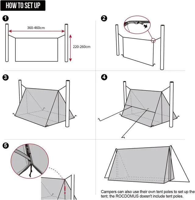 Alt view image 5 of 7 - OneTigris ROCDOMUS Hot Tent with Stove Jack, 3000mm Waterproof, Versatile Lightweight Hammock Tent for Camping, Hiking, Backpacking, Bushcraft, Car Trips