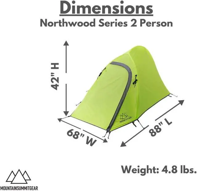 Alt view image 3 of 7 - Northwood Series Backpacking Tent - Lightweight Camping Tent and Backpacking Tent with Water Resistant and Windproof Design (by Caddis Sports Inc.)
