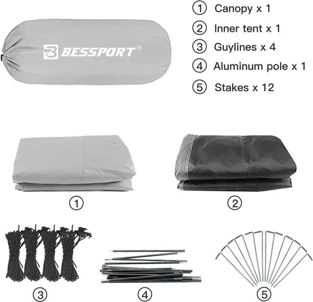 Alt view image 3 of 7 - Camping Tent for 2-3 Person, Lightweight Backpacking Tent Waterproof Windproof Two Doors Easy Setup Double Layer Outdoor Tents for 3 to 4 Seasons, Suitable for Outdoor,Hiking,Camping