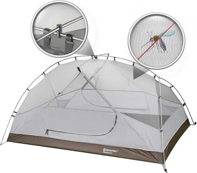 Alt view image 4 of 7 - Camping Tent for 2-3 Person, Lightweight Backpacking Tent Waterproof Windproof Two Doors Easy Setup Double Layer Outdoor Tents for 3 to 4 Seasons, Suitable for Outdoor,Hiking,Camping