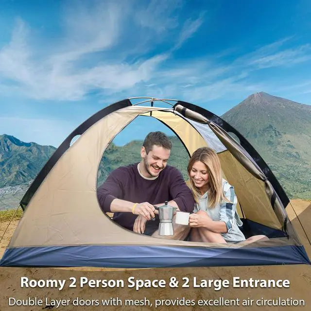 Alt view image 4 of 7 - GEERTOP 2 Person Backpacking Tent, Lightweight Waterproof 4-Season Tent | Freestanding, Fast Pitch, Aluminum Frame, Double-Wall, Snow Skirt, Dual Vestibules