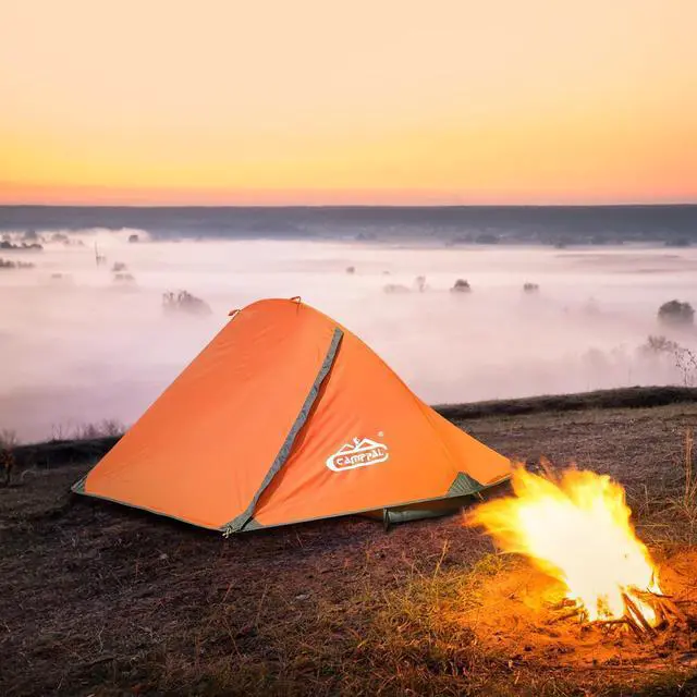 Alt view image 7 of 7 - 1 Person Tent for Camping Hiking Mountain Hunting Backpacking Tents 4 Season Resistance to Windproof Rainproof and Waterproof