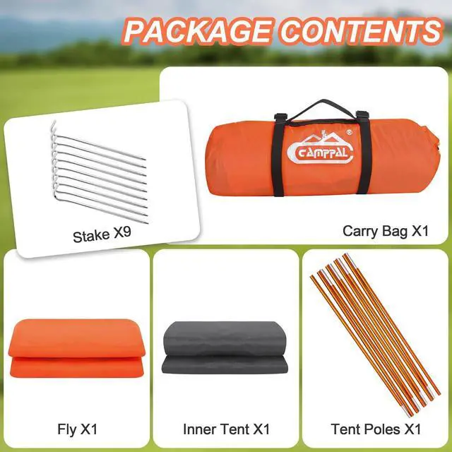 Alt view image 6 of 7 - 1 Person Tent for Camping Hiking Mountain Hunting Backpacking Tents 4 Season Resistance to Windproof Rainproof and Waterproof