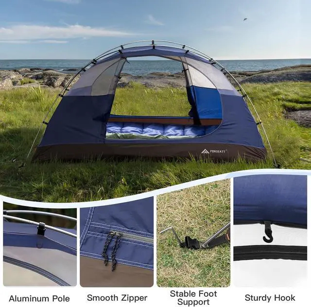 Alt view image 3 of 7 - Forceatt Camping Tent 2 Person, Backpacking Tent Waterproof & Windproof, Ultralight Instant Tent with Rain Fly for Camping, Hiking, Outdoor
