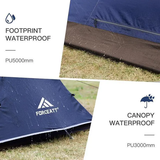 Alt view image 4 of 7 - Forceatt Camping Tent 2 Person, Backpacking Tent Waterproof & Windproof, Ultralight Instant Tent with Rain Fly for Camping, Hiking, Outdoor
