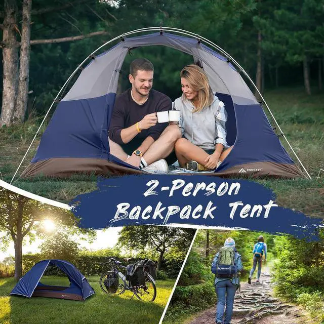 Alt view image 6 of 7 - Forceatt Camping Tent 2 Person, Backpacking Tent Waterproof & Windproof, Ultralight Instant Tent with Rain Fly for Camping, Hiking, Outdoor