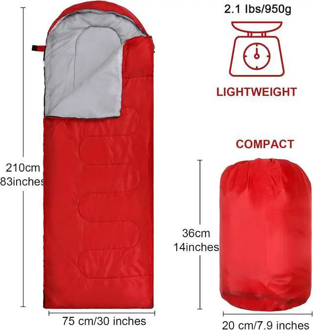 Alt view image 3 of 7 - Macarrie 10 Pcs Bulk Sleeping Bags for Adults 0 Degree Waterproof Emergency Sleeping Bags with Compression Sack for Camping Hiking Backpacking Outdoor Activities