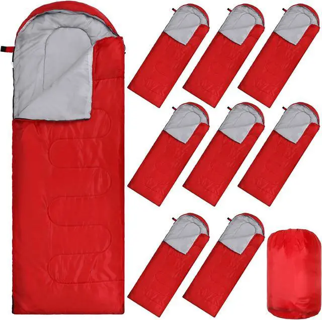 Main image of Macarrie 10 Pcs Bulk Sleeping Bags for Adults 0 Degree Waterproof Emergency Sleeping Bags with Compression Sack for Camping Hiking Backpacking Outdoor Activities