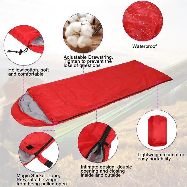 Alt view image 5 of 7 - Macarrie 10 Pcs Bulk Sleeping Bags for Adults 0 Degree Waterproof Emergency Sleeping Bags with Compression Sack for Camping Hiking Backpacking Outdoor Activities