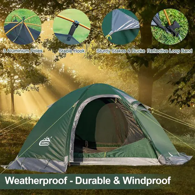 Alt view image 7 of 7 - 2 Person Backpacking Tent, Waterproof 4 Season Tent, Windproof Cold Weather Winter Tent for Camping, Hiking, Hunting, Cycling