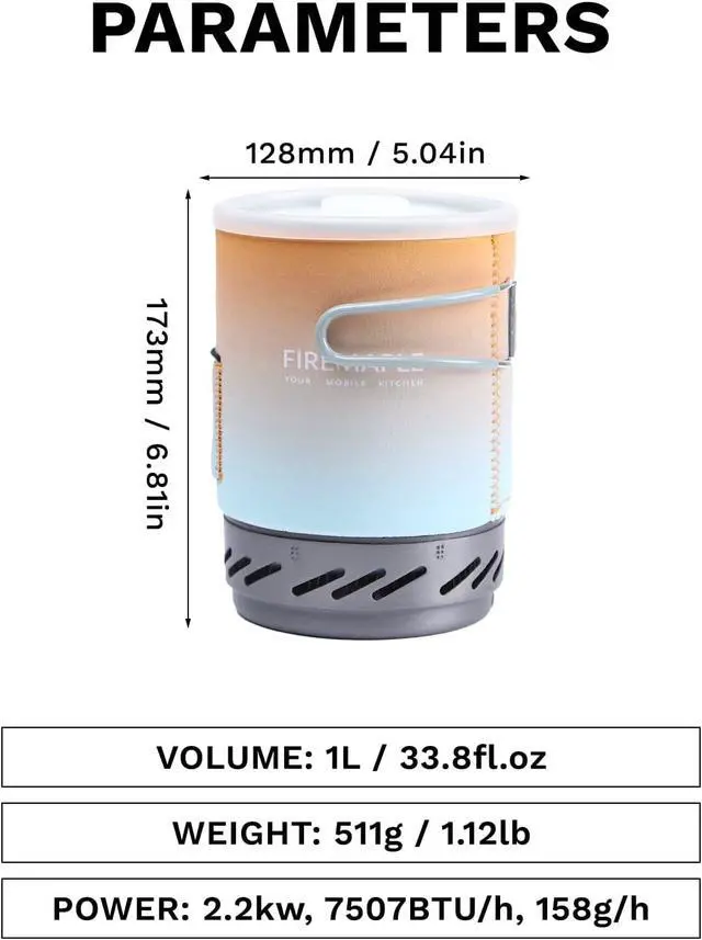 Alt view image 2 of 7 - Fire-Maple Fixed Star 1 Backpacking and Camping Stove System, Multi 18oz | 30% Faster Boil with HX Base, Piezo Ignition, Safe & Durable, All-in-One Pot, Compatible with Most Canisters, Portable