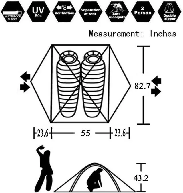 Alt view image 2 of 7 - HILLMAN 1/2/3/4 Person Tents for Camping Instant Lightweight Backpacking Tents Easy Set Up Waterproof Family Camping Tent with Rainfly & Carry Bag Portable Dome Tent for Camping Hiking & Traveling