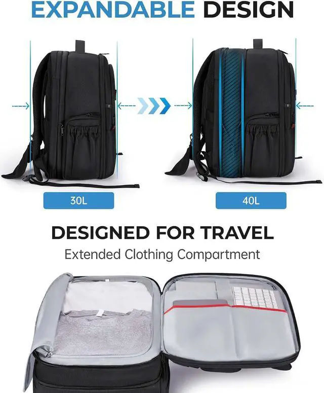 Alt view image 2 of 7 - BAGSMART Camera Bag for DSLR, Waterproof Camera Backpacks for Photographers, Camera Case with Laptop Compartment-15.6" Black
