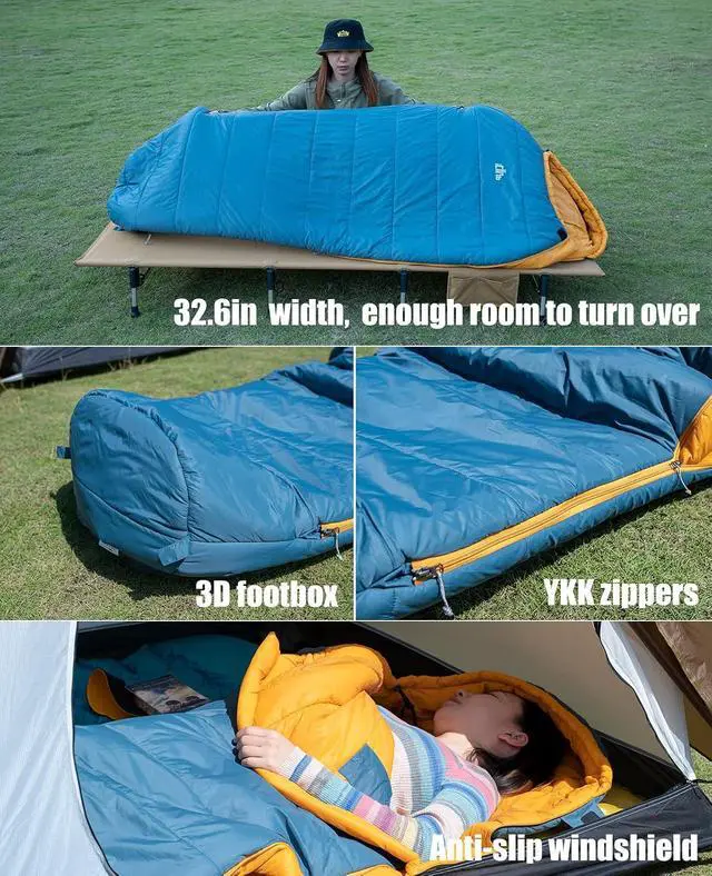 Alt view image 3 of 7 - 3M Thinsulate Insulation Mummy Sleeping Bag with Compression Sack Ultralight Compact Warm Washable for Adults Indoor Outdoor Backpacking Camping Hiking