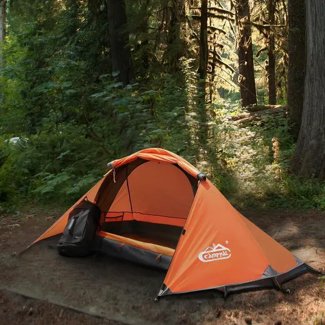 Alt view image 2 of 7 - 1 Person Tent for Camping Hiking Mountain Hunting Backpacking Tents 4 Season Resistance to Windproof Rainproof and Waterproof