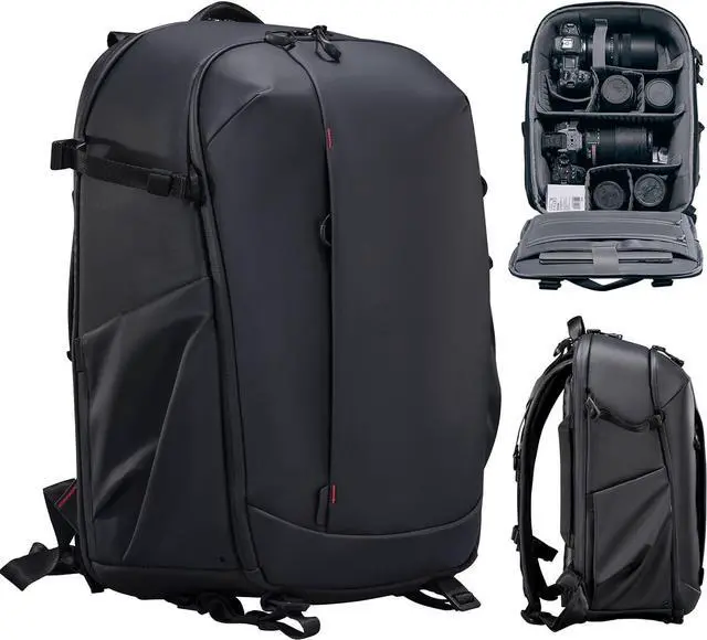Main image of ULANZI 22L Camera Backpack Professional Bag, Water-Resistant Camera Case | Photography Anti Theft Travel for Photographers DSLR Mirrorless Camera Lens Tripod Holder 16" Laptop Black
