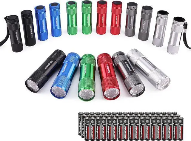 Main image of EverBrite 18-Pack Mini LED Flashlight Set Portable Compact | Ideal for Hurricane Supplies Camping, Night Reading, Cycling, BBQ, Party, Backpacking,with Lanyard & 54 x AAA Batteries