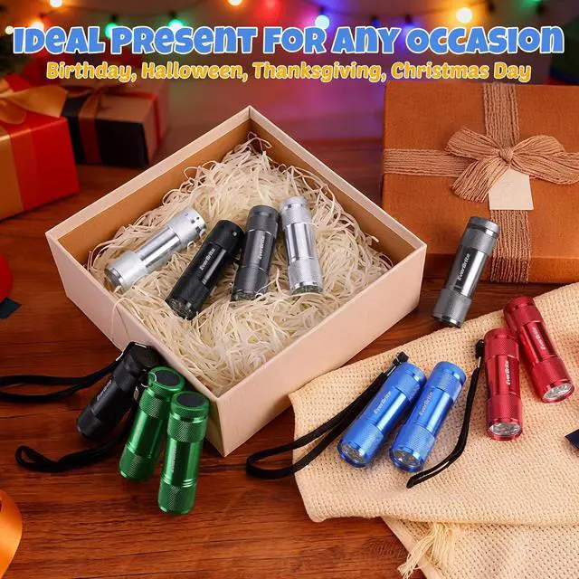Alt view image 3 of 7 - EverBrite 18-Pack Mini LED Flashlight Set Portable Compact | Ideal for Hurricane Supplies Camping, Night Reading, Cycling, BBQ, Party, Backpacking,with Lanyard & 54 x AAA Batteries