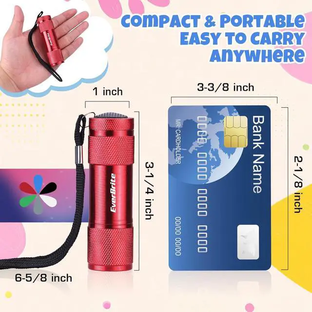 Alt view image 6 of 7 - EverBrite 18-Pack Mini LED Flashlight Set Portable Compact | Ideal for Hurricane Supplies Camping, Night Reading, Cycling, BBQ, Party, Backpacking,with Lanyard & 54 x AAA Batteries
